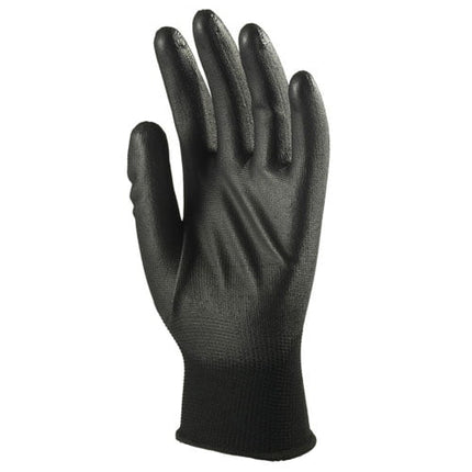 Manusi negre de protectie cu imersie poliuretan(PU) pe palma - 6/XS