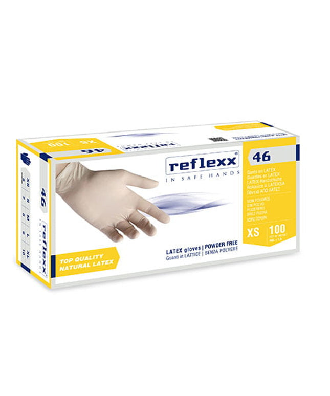 Manusi latex nepudat de unica folosinta R46 , 0.09 microni grosime, 100/cutie - S