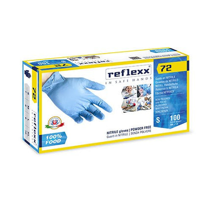 Manusi nitril nepudrate Reflexx R72 0.08 grosime, 24cm lungime, 100 manusi / cutie - XL