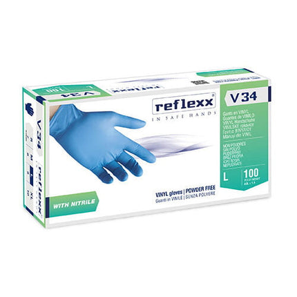 Manusi de unica folosinta nepudrate din vinyl&nitril, culoare albastra - S