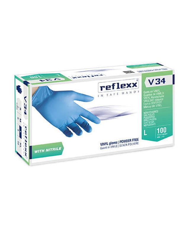 Manusi de unica folosinta nepudrate din vinyl&nitril, culoare albastra - S