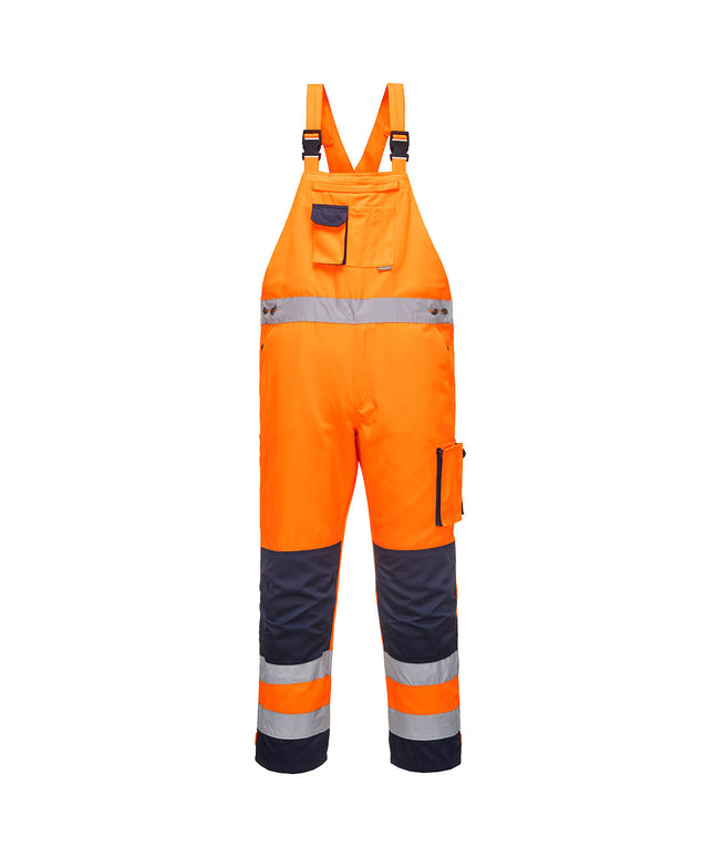 Pantaloni salopeta cu pieptar reflectorizanti Portwest DIJON TX52, 65% poliester, 35% bumbac 245 gr/mp