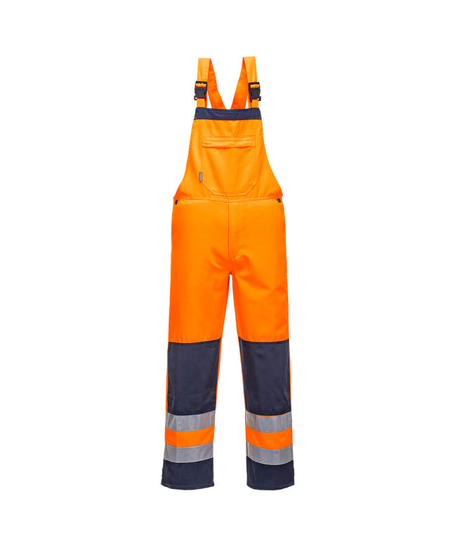 Pantaloni salopeta cu pieptar reflectorizanti Portwest GIRONA TX72, 65% poliester, 35% bumbac 245 gr/mp