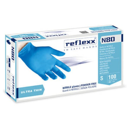Manusi nitril nepudrate Reflexx N80 0.06 grosime, 24cm lungime, 100 manusi / cutie - 7/S