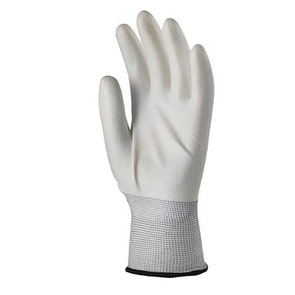 Manusi albe de protectie cu imersie poliuretan(PU) pe palma - 6/XS