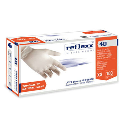 Manusi latex pudrat de unica folosinta R40 , 0.09 microni grosime, 100/cutie - S